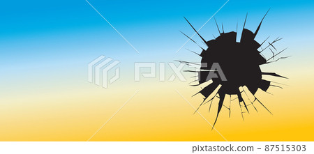 Broken glass in the colors of the Ukrainian flag Broken glass in the colors of the Ukrainian flag 87515303