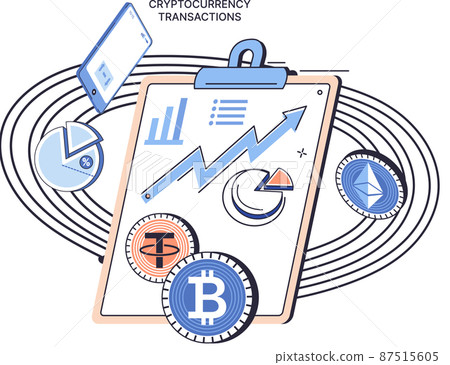 Cryptocurrency exchange platform and blockchain. Bitcoin mining, exchange platform, investment technology 87515605