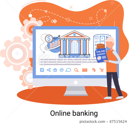 Online banking platform, remote bank service, online transaction system concept for mobile payment 87515624