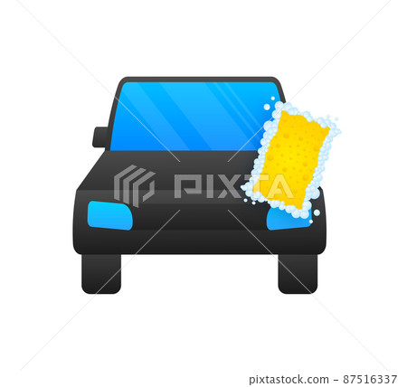 Car Wash Vehicle in foam, Cleaning Car Vector stock illustration. Car Wash Vehicle in foam, Cleaning Car Vector stock illustration. 87516337