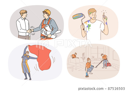 Set of people and different occupations Set of people and different occupations 87516503