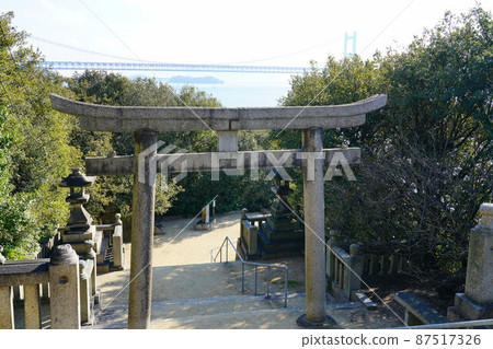 Torii of Shimotsui Gion Shrine and Shimotsui Seto Ohashi 10 Kurashiki City, Okayama Prefecture Torii of Shimotsui Gion Shrine and Shimotsui Seto Ohashi 10 Kurashiki City, Okayama Prefecture 87517326