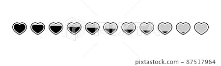 Black heart pictogram infographic material set horizontal gauge version Black heart pictogram infographic material set horizontal gauge version 87517964