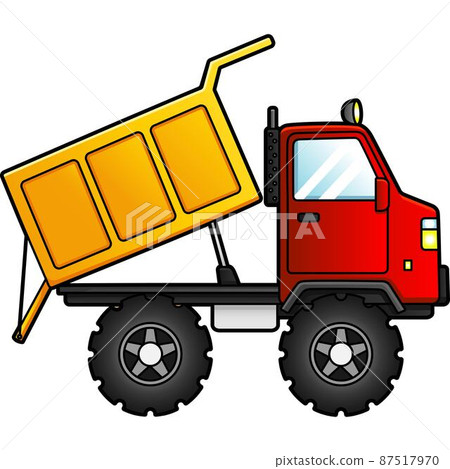 Dump Truck Cartoon Clipart Colored Illustration 87517970