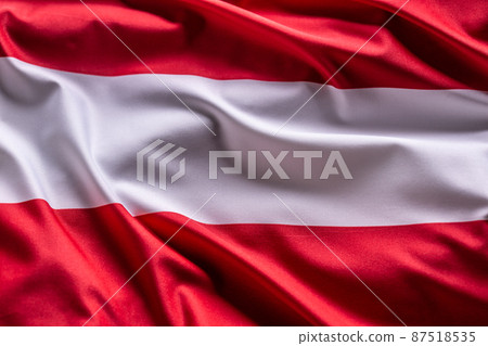 Waving flag of Austria. National symbol of country and state 87518535