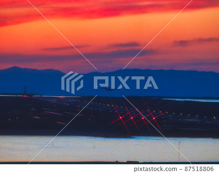 Niigata Airport at sunset Niigata Airport at sunset 87518806
