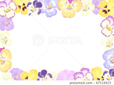 水彩三色堇框框 水彩三色堇框框 87518915