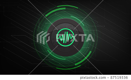 Wemix Token crypto currency themed banner. WEMIX icon on modern black color background. 87519336