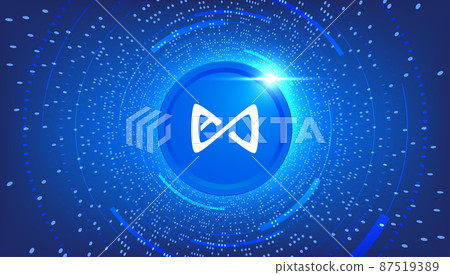 AXS token symbol with crypto currency themed banner. 87519389