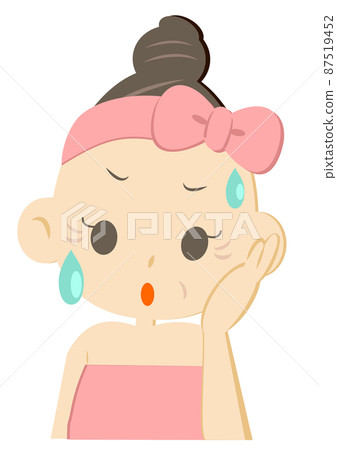 女性患有皺紋 女性患有皺紋 87519452