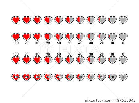 Red heart pictogram infographic material set vertical gauge version Red heart pictogram infographic material set vertical gauge version 87519942