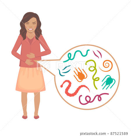 Vector Illustration of a Human Intestinal Parasites 87521589