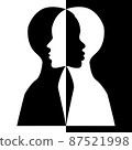 Black and white female silhouettes, vector illustration 87521998
