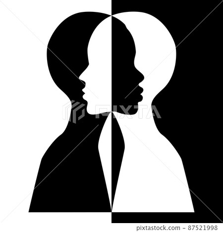 Black and white female silhouettes, vector illustration Black and white female silhouettes, vector illustration 87521998
