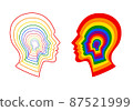 Rainbow heads, LGBT concept, vector set 87521999