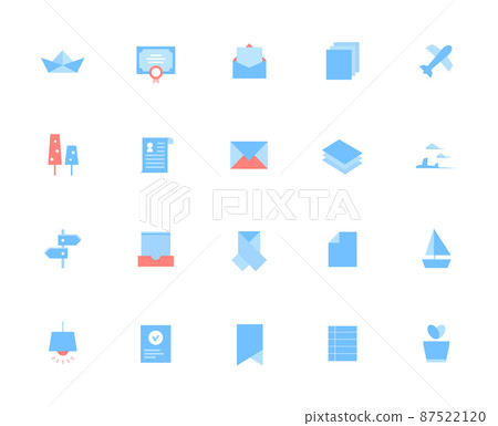 常見和各種教育相關的平面圖標 87522120