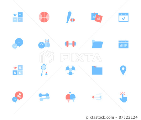 Collection of various sports events and tools flat icons related to sporting events 87522124