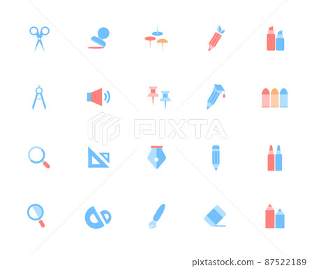 Tools flat icons for general education and learning 87522189