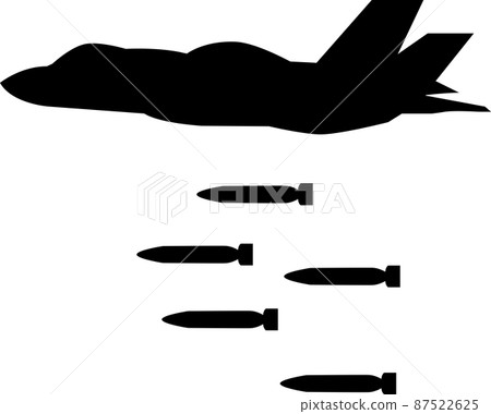 Silueta d'aire de bombardeig de míssils de combatSilueta d'aire de bombardeig de míssils de combat  