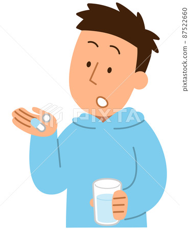 Men taking medicine ① 87522660
