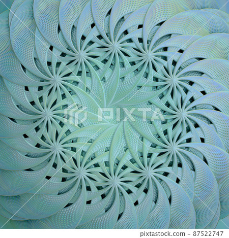 white spiral fractal circle composition background 3D illustration 87522747