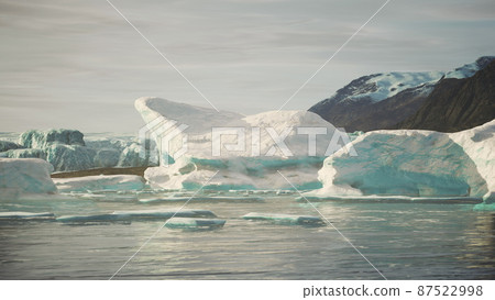snow-capped mountains against the blue ocean in Antarctica snow-capped mountains against the blue ocean in Antarctica 87522998