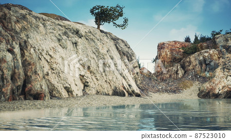 panoramic view of nice colorful huge cliff and sea panoramic view of nice colorful huge cliff and sea 87523010