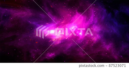 Vector cosmic illustration. Beautiful colorful space nebula background Vector cosmic illustration. Beautiful colorful space nebula background 87523071