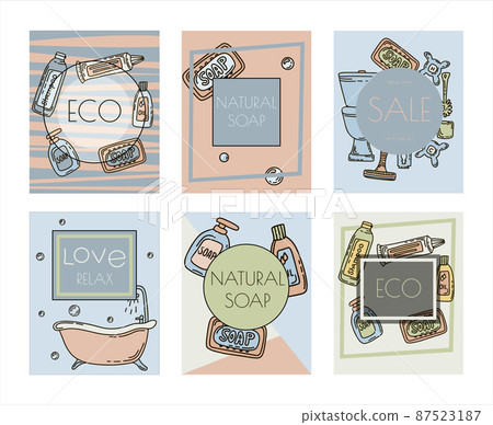 Bath doodle vector illustration. Hand draw banners of home bathroom hygiene accessories. Sketch icons for hotels, plumbing and cosmetics stores Bath doodle vector illustration. Hand draw banners of home bathroom hygiene accessories. Sketch icons for hotels, plumbing and cosmetics stores 87523187