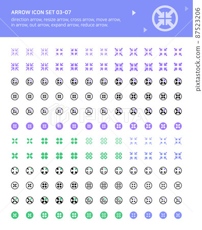 Common arrow icons for expanding and collapsing areas 87523206