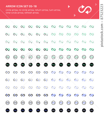 與週期和方向相關的箭頭圖標 與週期和方向相關的箭頭圖標 87523223