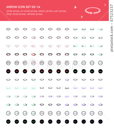 Arrow icons related to cycle and direction 87523237