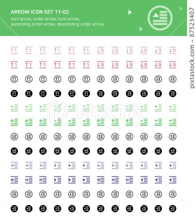 Arrow icons related to sorting and ordering Arrow icons related to sorting and ordering 87523407