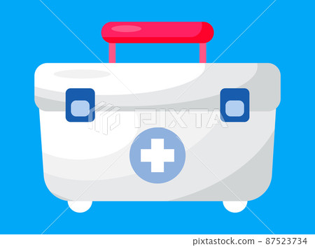 Medical bag vector. First aid bag with drug remedy, pills and capsules Medical bag vector. First aid bag with drug remedy, pills and capsules 87523734