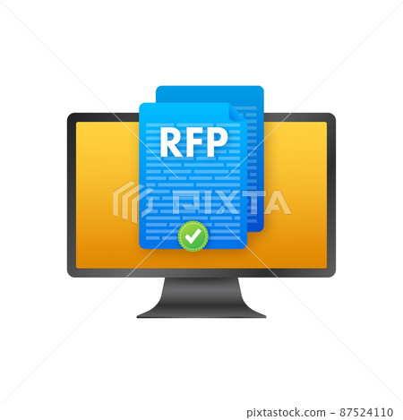RFP request for proposal document. Vector stock illustration. 87524110