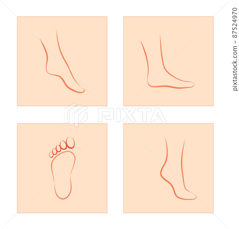 Human foot, leg icon isolated on white background. Vector illustration 87524970