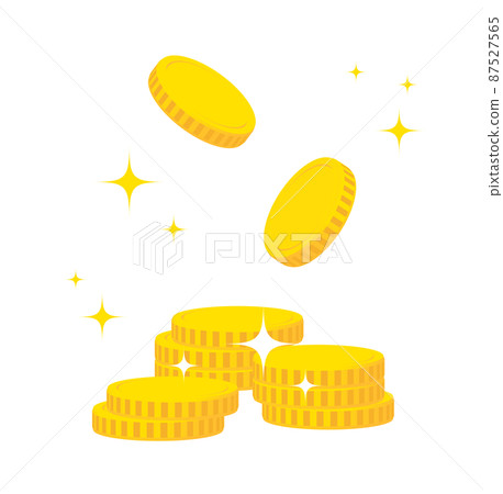 Illustration of glittering coins piled up 2 87527565