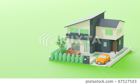 由 3D 插圖組成的房屋圖像。 87527583