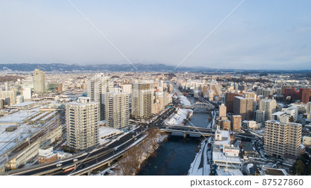 《Iwate Prefecture》 Winter cityscape of Morioka City 87527860
