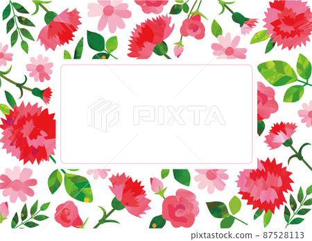 Mother's Day material carnation rectangular frame Mother's Day material carnation rectangular frame 87528113