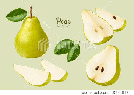 Green European pear set 87528123