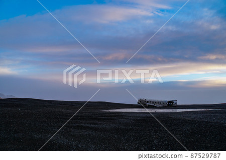 Iceland Scandinavian island country DC-3 wreckage Iceland Scandinavian island country DC-3 wreckage 87529787