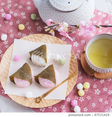 春季日式點心 紅白櫻花麻糬的下午茶時間 87531429