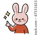 Rabbit pointing 87531823