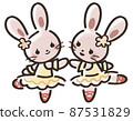 Rabbit friends dancing ballet 87531829