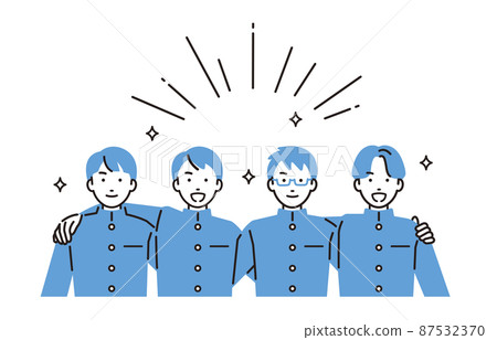 初中男生交叉肩膀 87532370