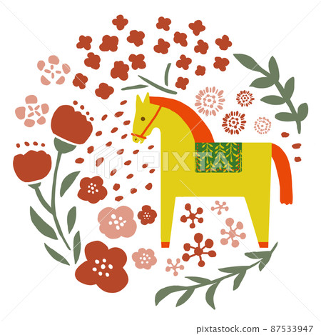 Horses and flowers Horses and flowers 87533947