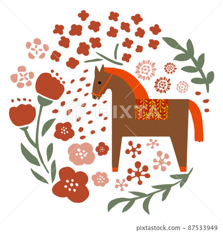 Horses and flowers Horses and flowers 87533949