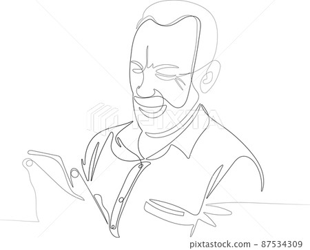 close up of smiling bearded senior 87534309