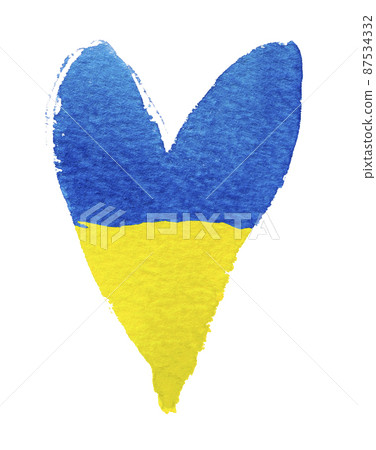 Heart with Ukrainian flag as a motif Heart with Ukrainian flag as a motif 87534332